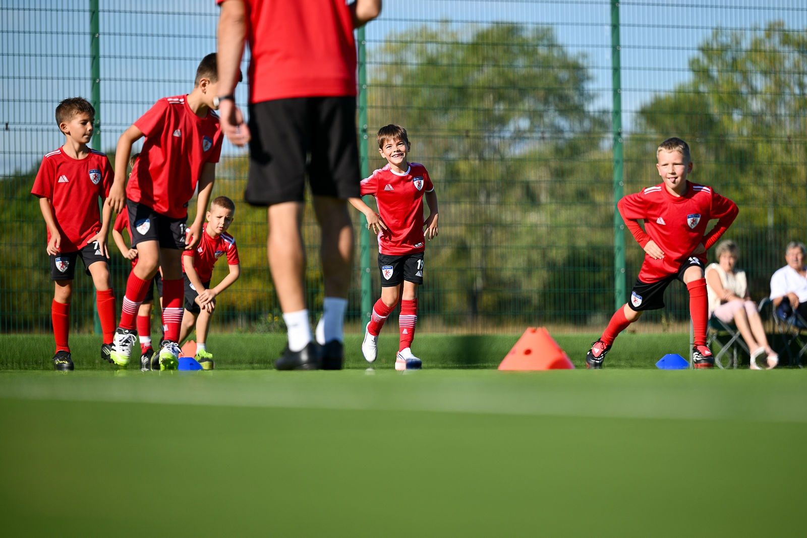 Under 10 players training on the 3G pitch at Basildon Sporting Village
