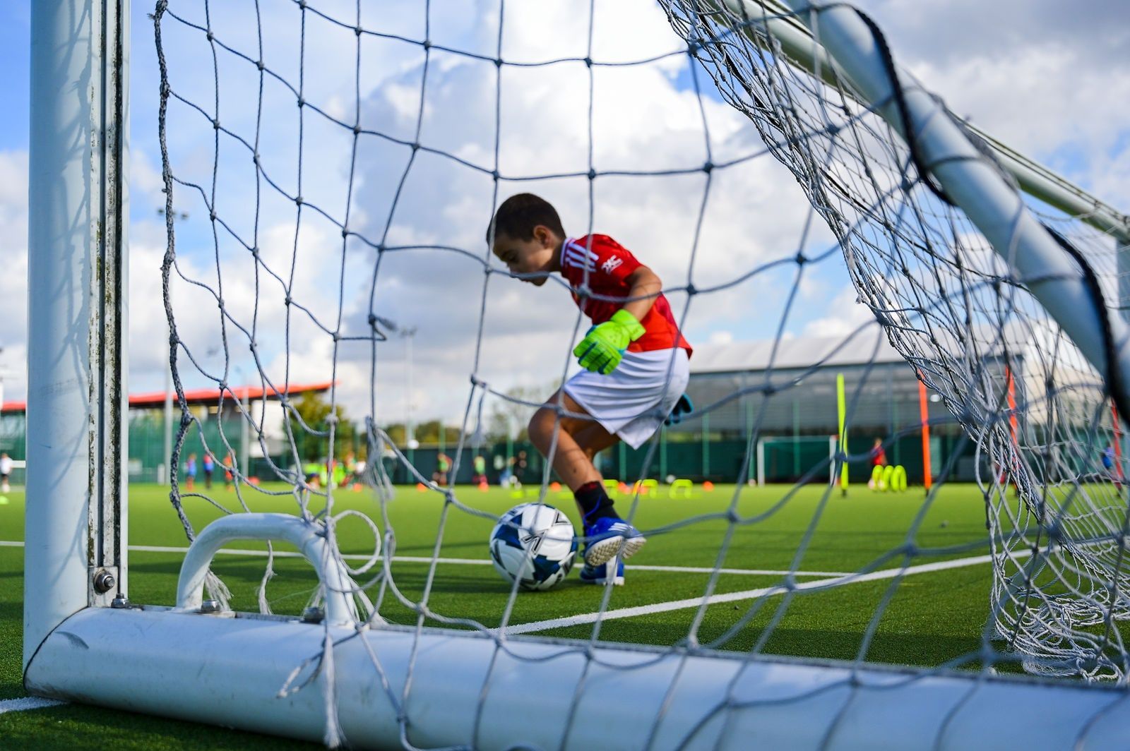 Under 8 players in a training session at FC Alpha Academy, Basildon